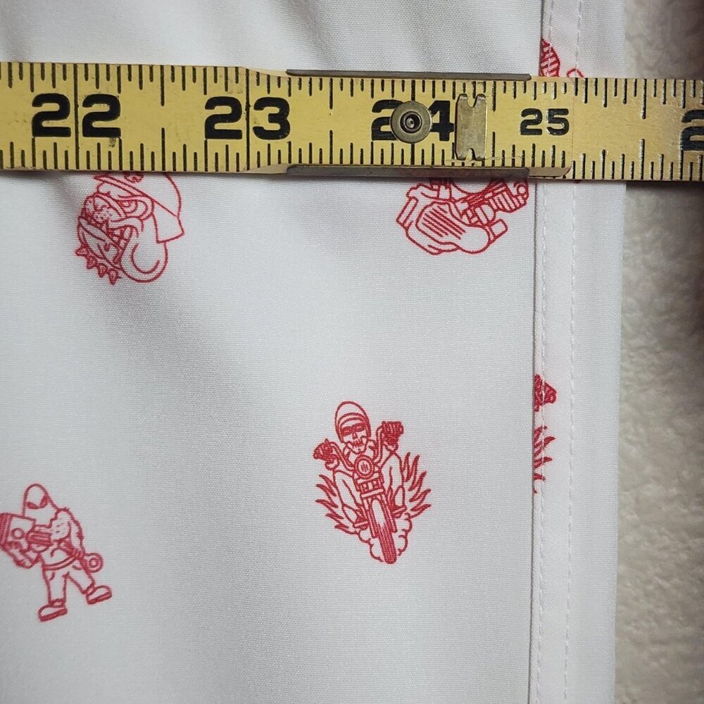 Dixxon Shirt Mens XL White Red Reaper Madness D-Lite Button Up Motorcycle Print - Picture 11 of 11